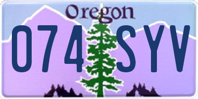 OR license plate 074SYV