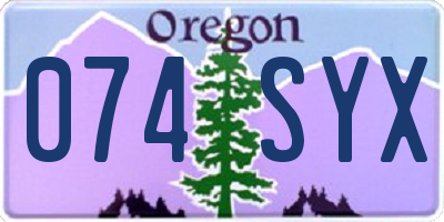 OR license plate 074SYX