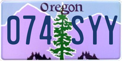 OR license plate 074SYY