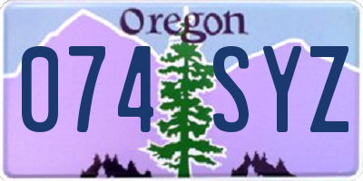 OR license plate 074SYZ