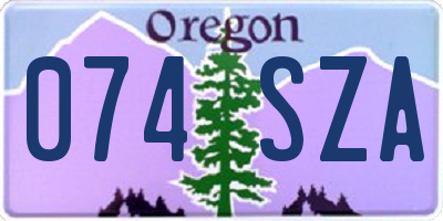 OR license plate 074SZA