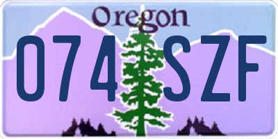 OR license plate 074SZF