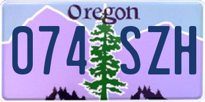OR license plate 074SZH