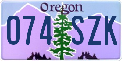 OR license plate 074SZK
