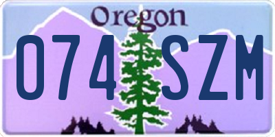 OR license plate 074SZM