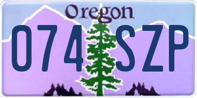 OR license plate 074SZP