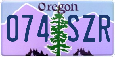 OR license plate 074SZR