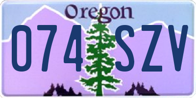 OR license plate 074SZV