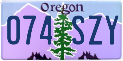OR license plate 074SZY