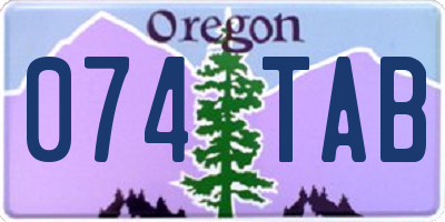 OR license plate 074TAB