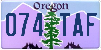 OR license plate 074TAF