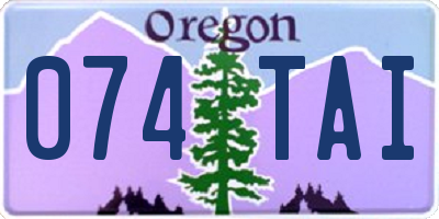OR license plate 074TAI