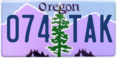 OR license plate 074TAK