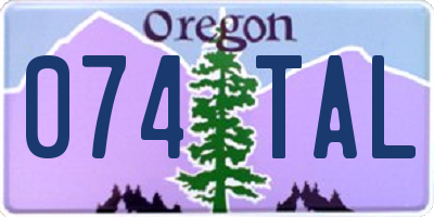 OR license plate 074TAL