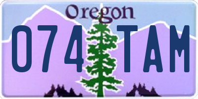 OR license plate 074TAM
