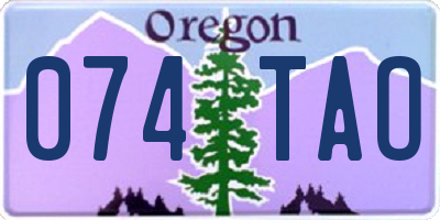 OR license plate 074TAO