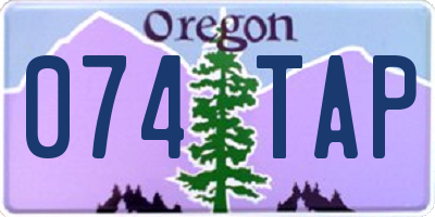 OR license plate 074TAP