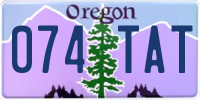 OR license plate 074TAT