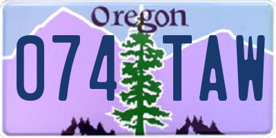 OR license plate 074TAW