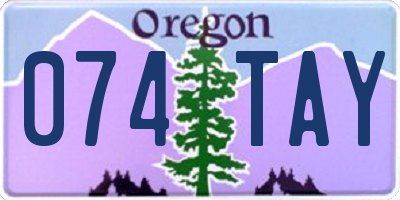 OR license plate 074TAY