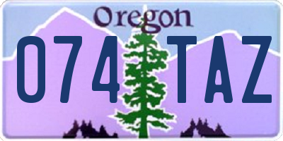 OR license plate 074TAZ