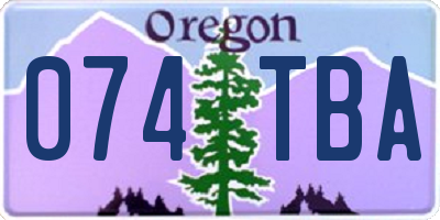 OR license plate 074TBA