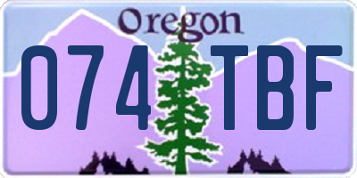 OR license plate 074TBF