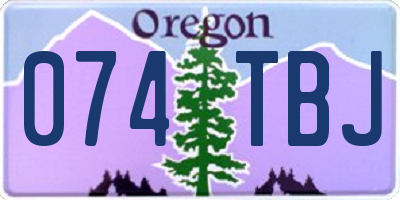 OR license plate 074TBJ