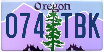 OR license plate 074TBK