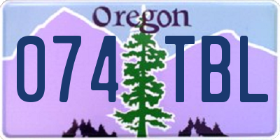 OR license plate 074TBL