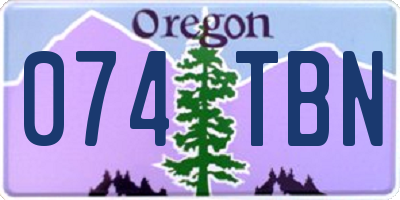 OR license plate 074TBN