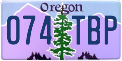OR license plate 074TBP
