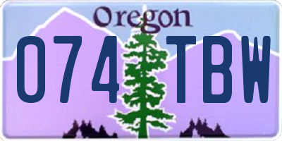 OR license plate 074TBW