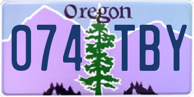 OR license plate 074TBY