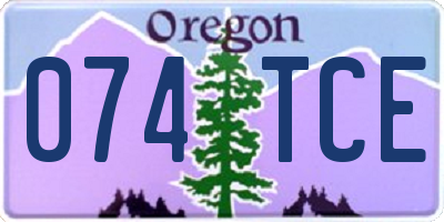 OR license plate 074TCE