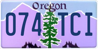 OR license plate 074TCI