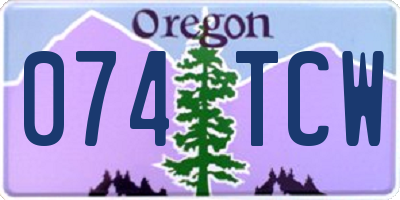 OR license plate 074TCW