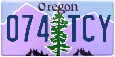 OR license plate 074TCY