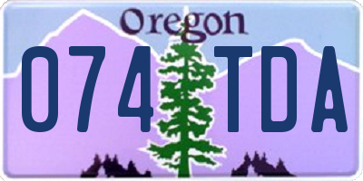 OR license plate 074TDA