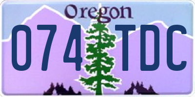 OR license plate 074TDC