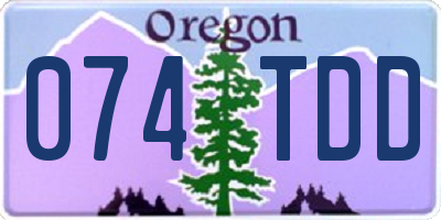 OR license plate 074TDD