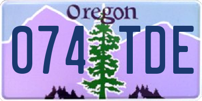 OR license plate 074TDE