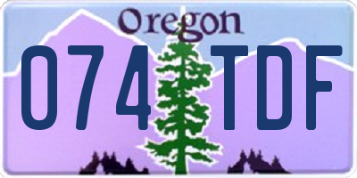 OR license plate 074TDF