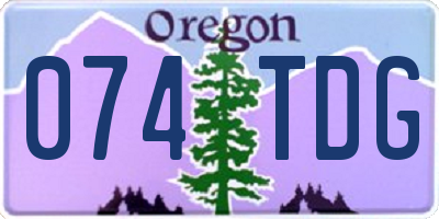 OR license plate 074TDG