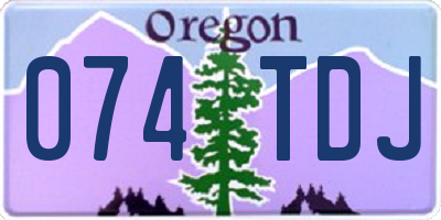OR license plate 074TDJ