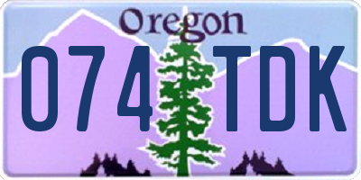 OR license plate 074TDK