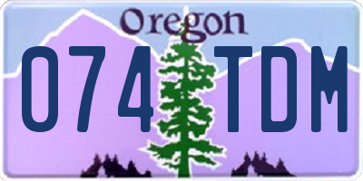 OR license plate 074TDM