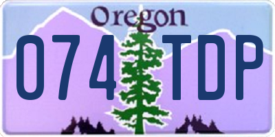OR license plate 074TDP