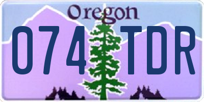 OR license plate 074TDR