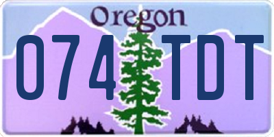 OR license plate 074TDT